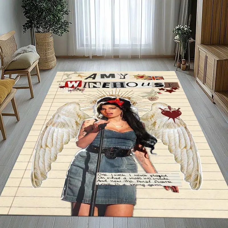 Amy Winehouse Music Singer Soft Large Non-Slip Area Rug,Carpet Mat for Living Room,Bedroom,Playroom & Sofa,Home Decor Gift