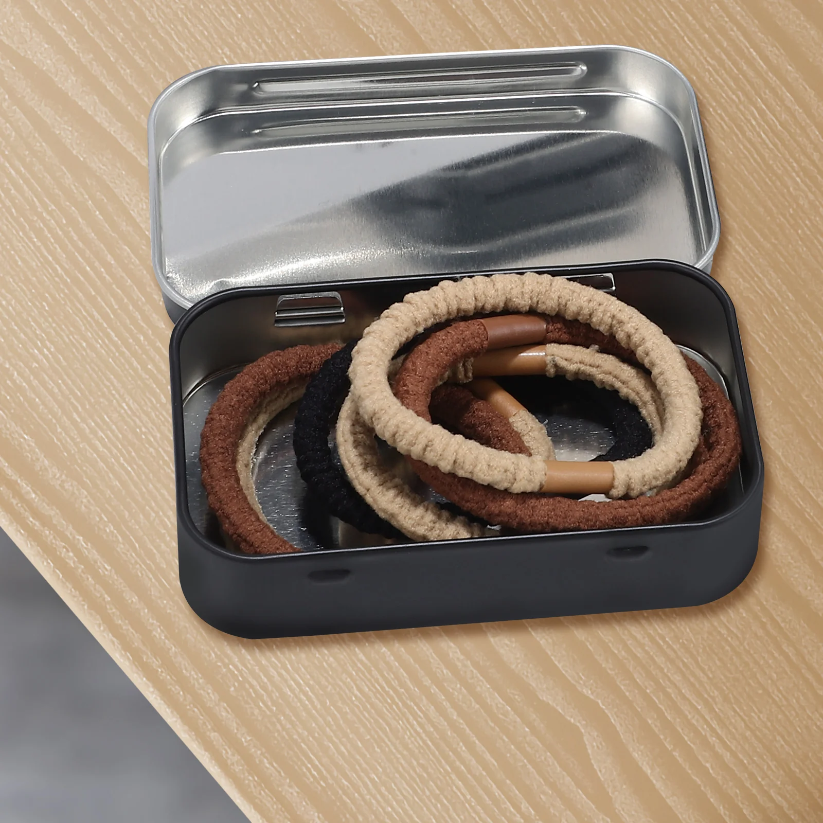 

4Pcs Metal Tin Boxes Small Empty Mini Storage Container Hinged Lid Portable Organizer for Coins Keys Sweets Jewelry