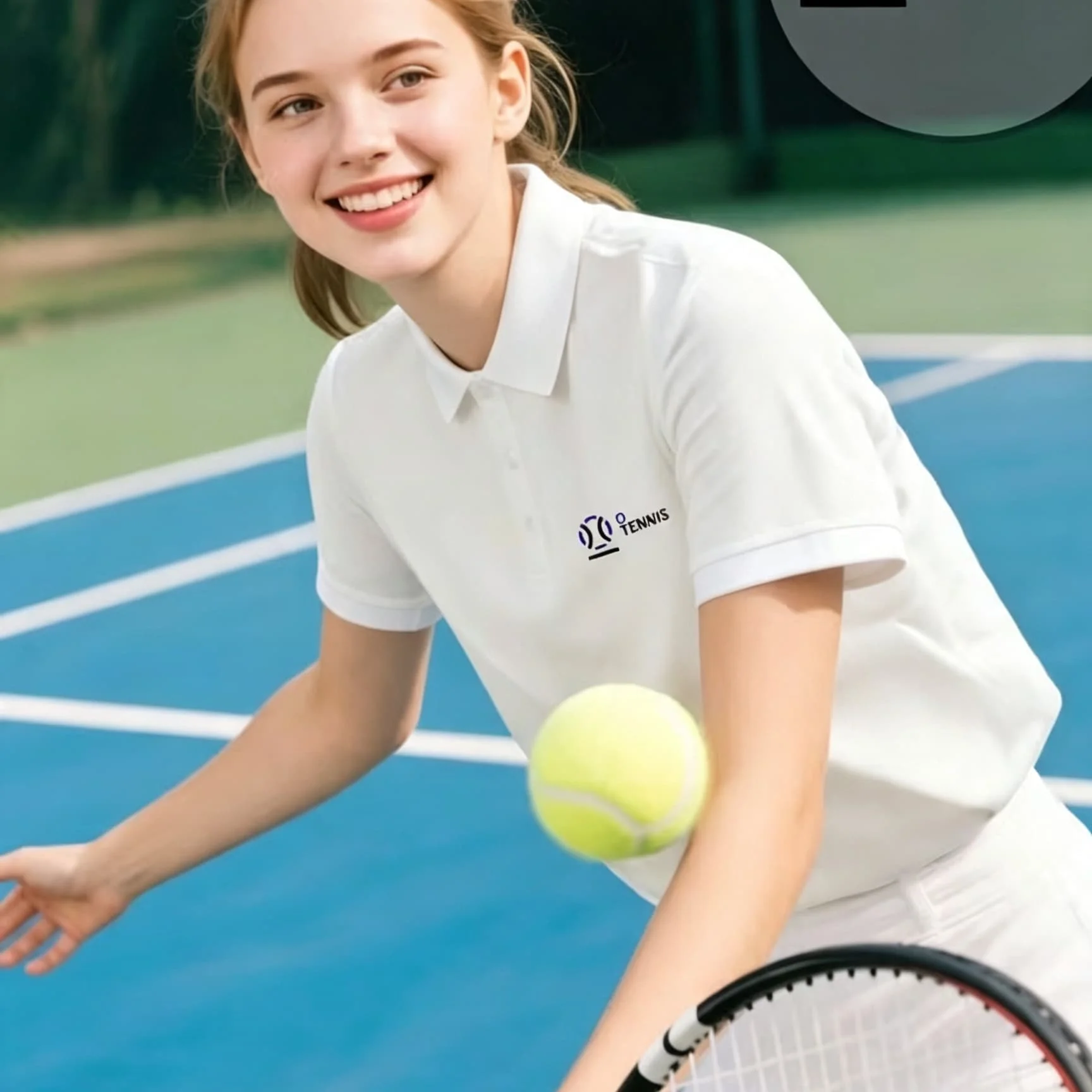 Unisex Short‑Sleeve Black Polo Tee Minimal Tennis Ball Racket Chest Print Lightweight All‑Match Outdoor Sports Casual Fashion Shirt