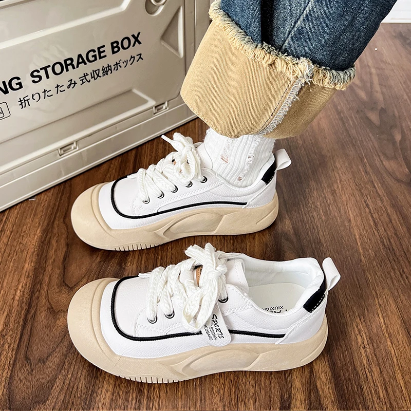 Spring Tennis Shoes for Women PU Leather Trend Fashion Sneakers Anti-slippery Breathable Female Casual Footwear Sport Shoes