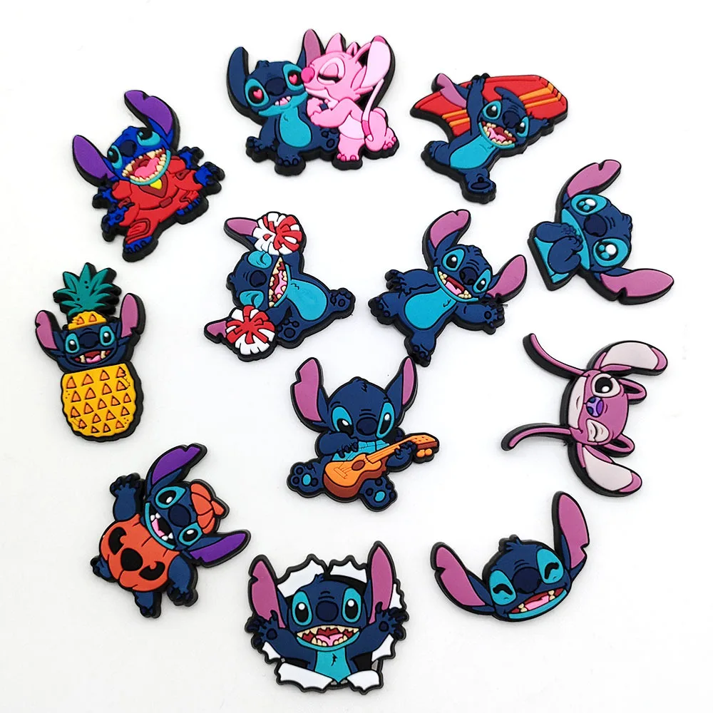 

MINISO 12PCS Anime Disney Stitch Alien Dog Shoe Buckle Accessories PVC Shoe Decorations Kids Gifts