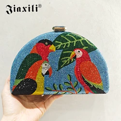 Woodpecker dinner bag Multicolored Evening Clutches Rhinestone Diamond Wedding Purse Elegant Women’s Shoulder bag clutch