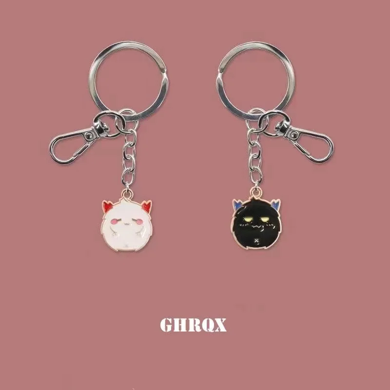 Black and  White Demon Sweethearts  Keychain Ring Pendant Men And Women Couple Key Chain Bag Pendant Wholesale