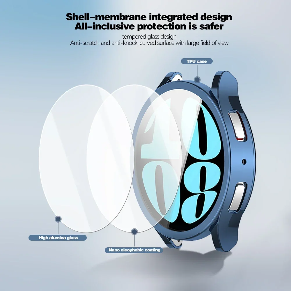 Soft Case for Samsung Galaxy Watch 6 5 40mm 44mm Cover TPU Screen Protector All-Around Bumper Shell Protective Film Accessories