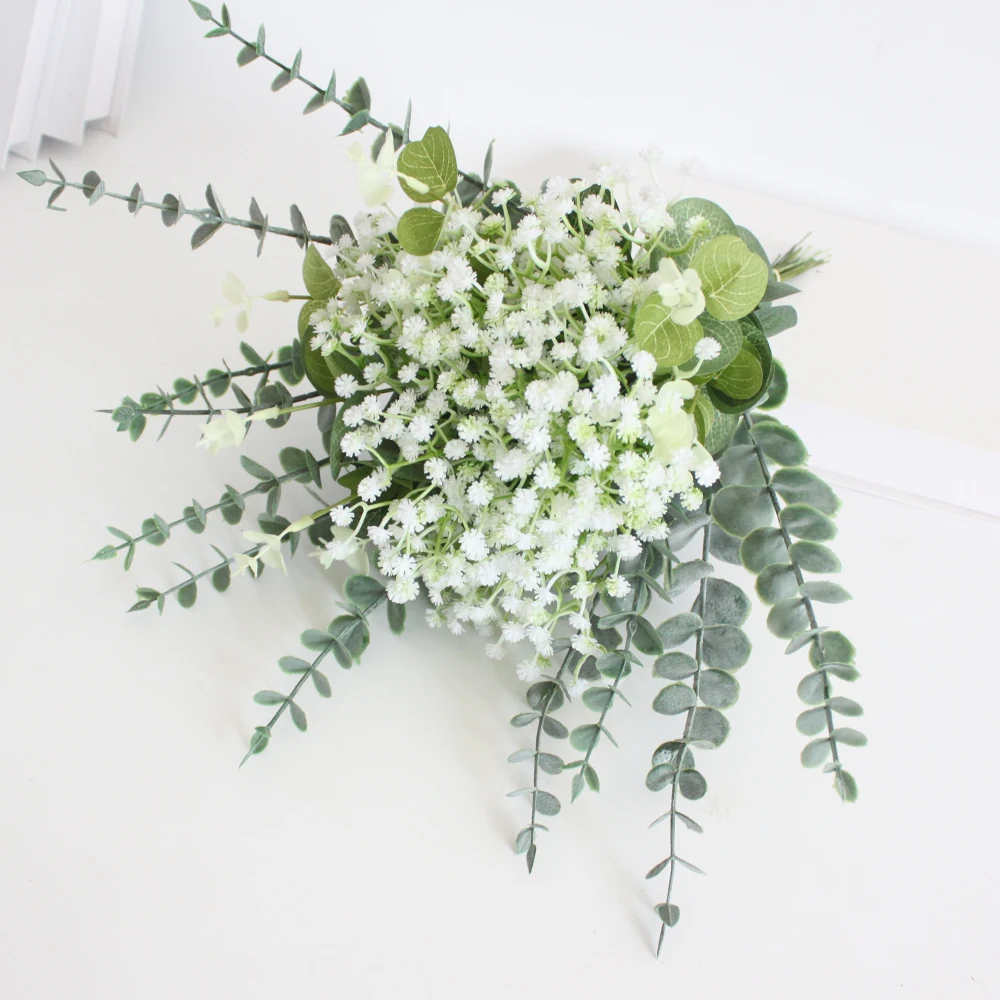 15/30 pz respiro del bambino fiori artificiali Gypsophila foglie di eucalipto fiore finto per matrimonio Bouquet da sposa Home Room Decor