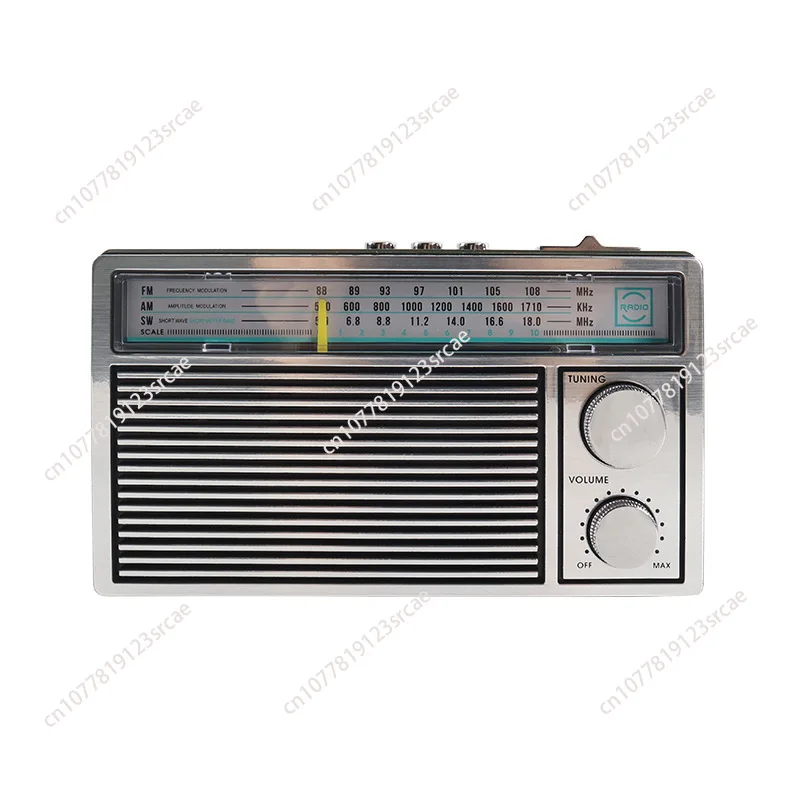 Camping Gear! Retro Mechanical Two-band Radio FM Medium Wave Short Wave Broadcasting Portable