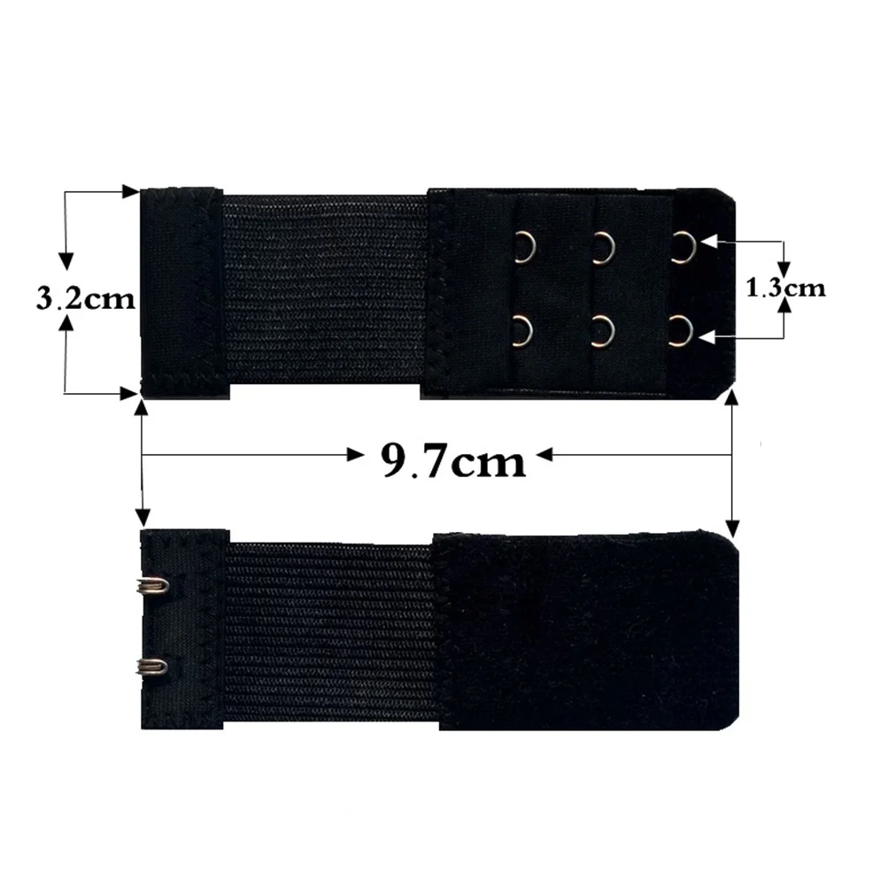 3Pcs Bra Back Extender Hook Super Long Adjustable 2 Hooks Bra Strap Extender for Nursing Maternity Pregnancy Women Black White