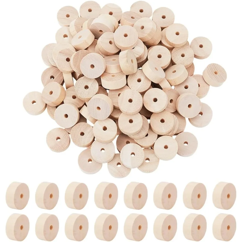 

240 шт. деревянных колесиков из березы, плоские круглые, цвета BurlyWood, 28x10 мм, отверстие: 5 мм