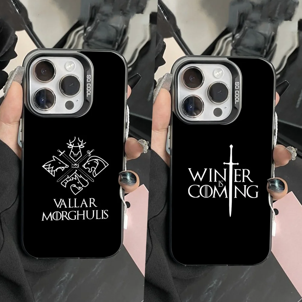 

Valar Morghulis Icon Phone Case For iPhone 16,15,14,13,12,11,Pro,Max,Plus,Mini,XS Anti Fall Black Matte Hard Bumper