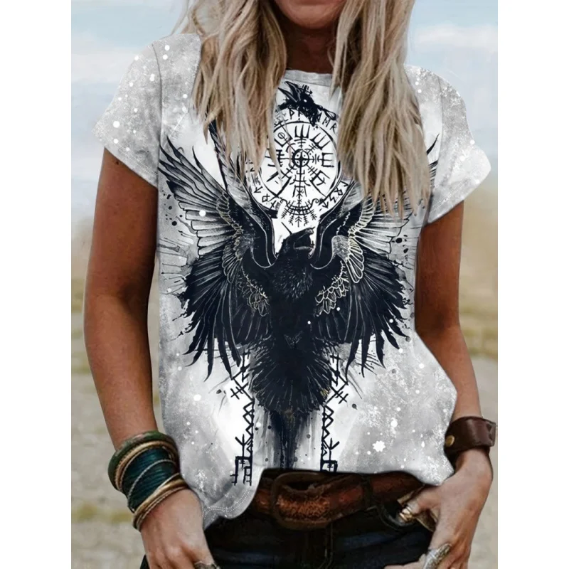 

Women's newTT-shirt Autumn Short Sleeve Fashion Printed Round Neck Base Shirt Casual Top