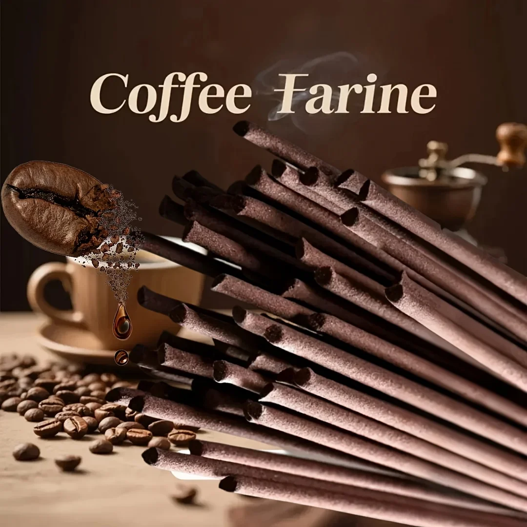 Coffee-Flavored Premium Natural Incense Sticks, 22cm Long, Strong-Scented Handmade Bamboo Incense Sticks, Made Using Traditional Methods, with a Rich Aroma, Long-Lasting Fragrance, Odor Removal, Suitable for Home Use and Outdoor Travel Birthday Gifts and Great Holiday Presents