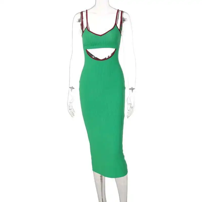 

Hot 2025 Summer Item New Slit Hollow Suspender Backless Dress for Women Corset Prom 2025 Summer Dress Robe Vestido Women Elegant