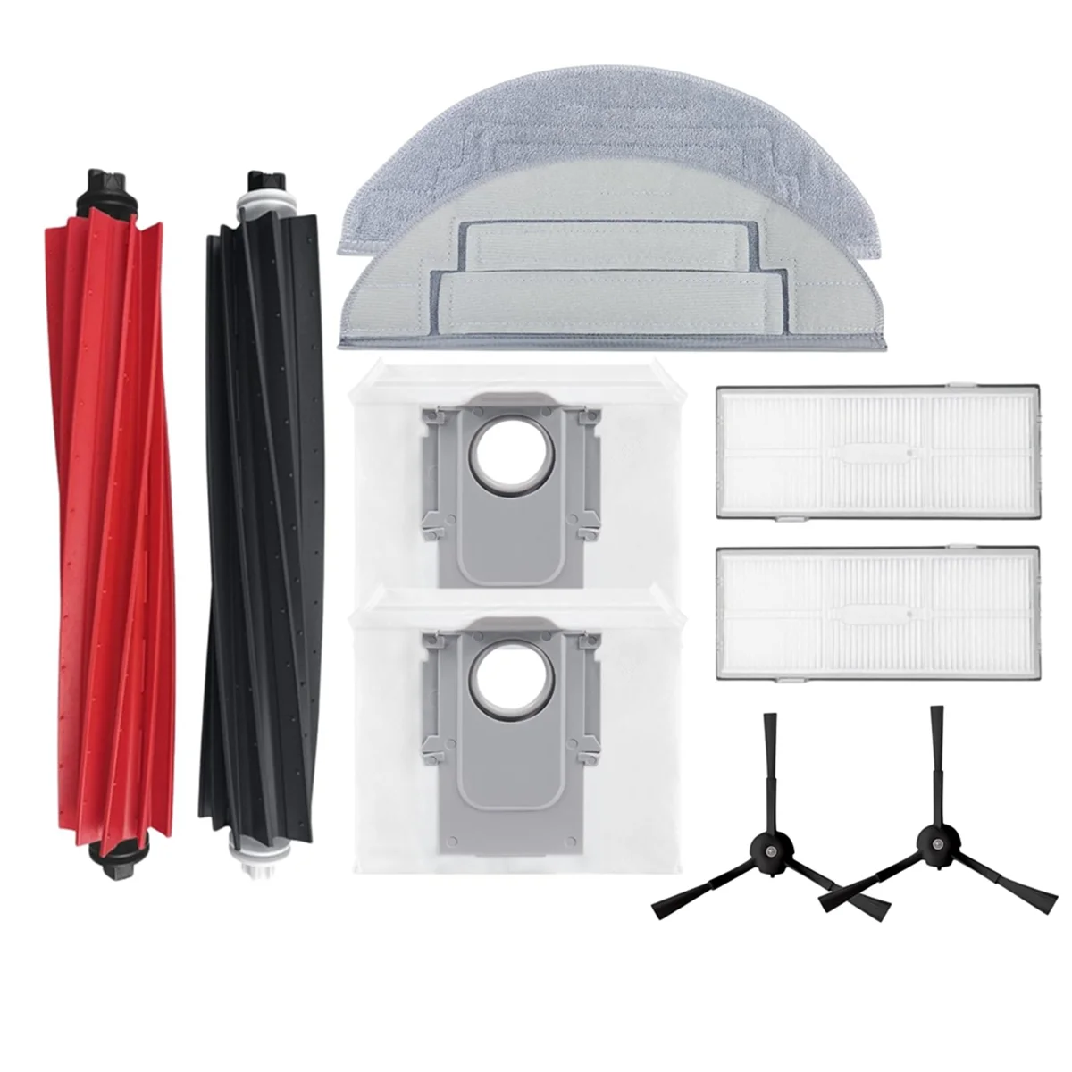 Top-rFor Roborock S8 Pro Ultra Replacement Parts Duo Roller Brush Cleaning Brush Dust Bags Filters Wipes Side