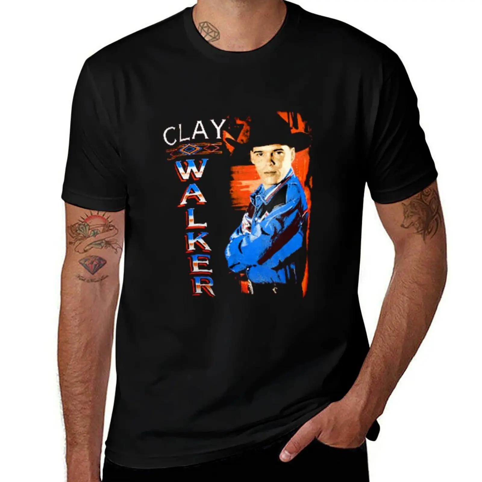 1994 Clay Walker Vinta allbum , tour ,fans ,funny,happy AMYSPEN T-Shirt Tough Fabric Work Tee