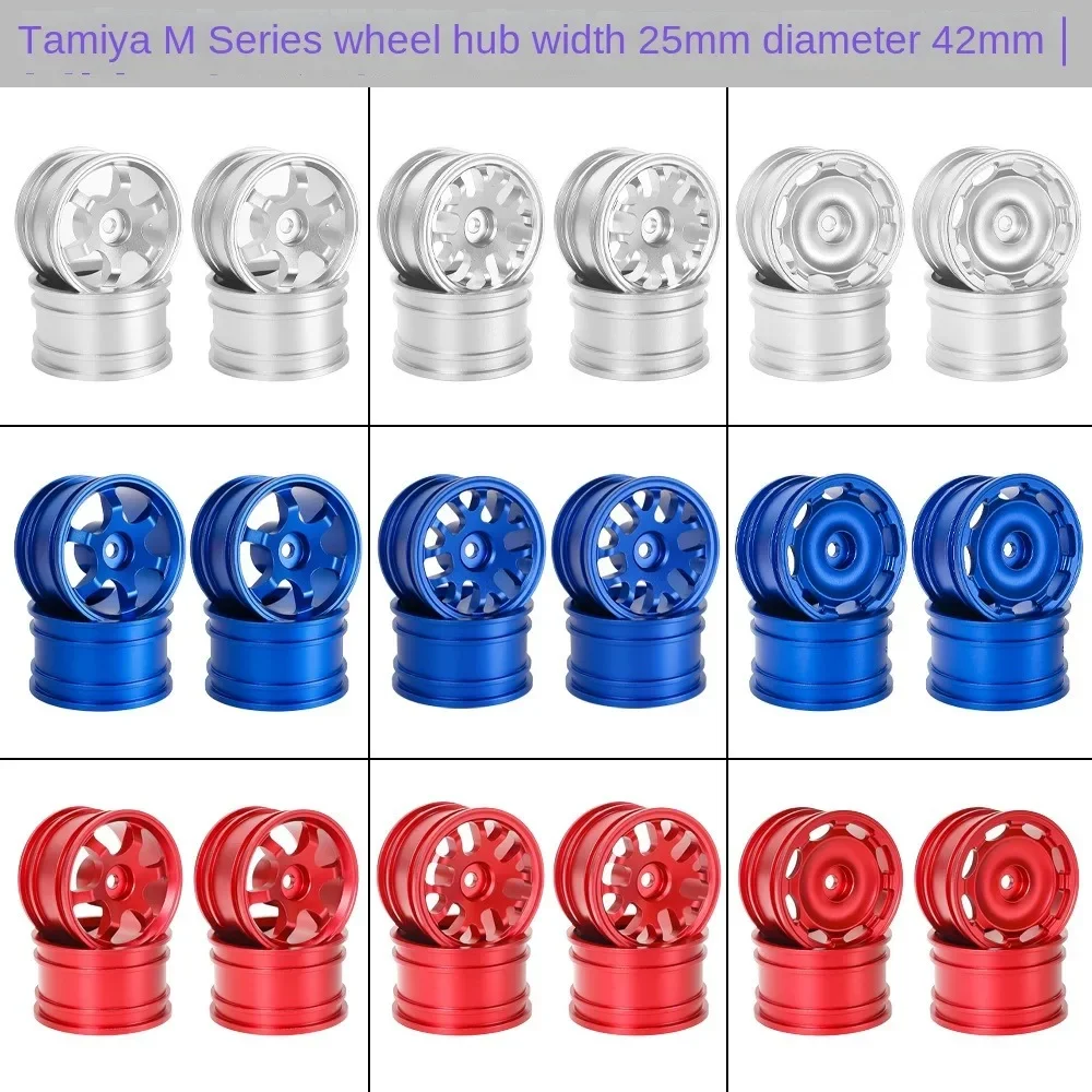 4pcs 42mm 1/10 RC On-Road Drift Racing Car Metal Wheel Rim Wheel Hubs for Tamiya M03 M04 M05 M06 M07 MB-01 XM-01 Upgrade Parts