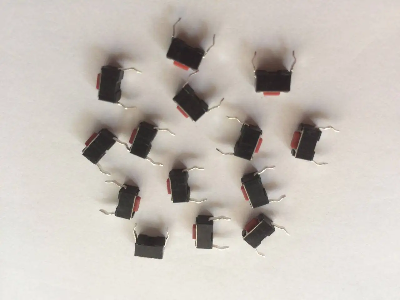 200pcs/key switch TP-1106W touch switch 3 * 6 * 4.3mm straight insertion 2-pin red handle jog button