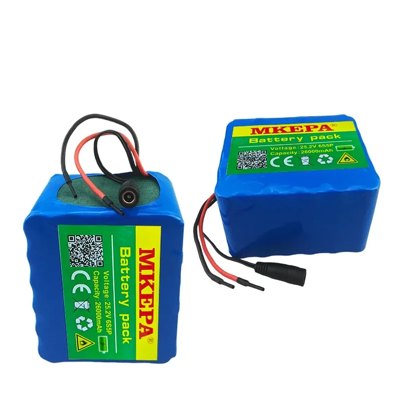 6S5P 25.2V 18650 lithium battery pack 26000mAh li-ion battery pack for electric wheelchairs, electric toy cars with built-in BMS