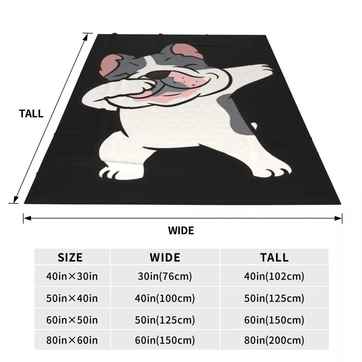 French Bulldog Owner Cute Dabbing French Bulldog Blankets Soft Warm Flannel Throw Blanket Bedding for Bed Travel Home Couch