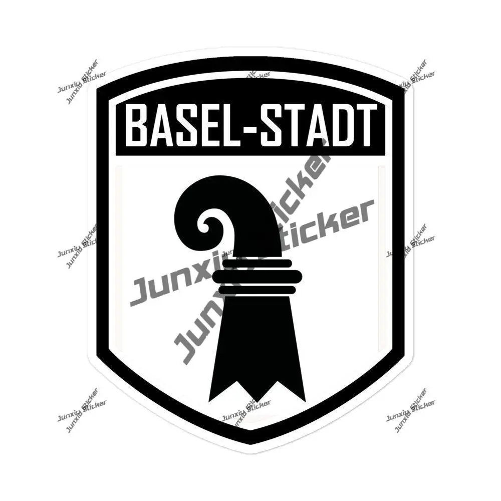 Canton of Basel-stadt Switzerland Sticker Premium Quality Durable Canton Canton of Basel-stadt Switzerland Flag Emblem Decal