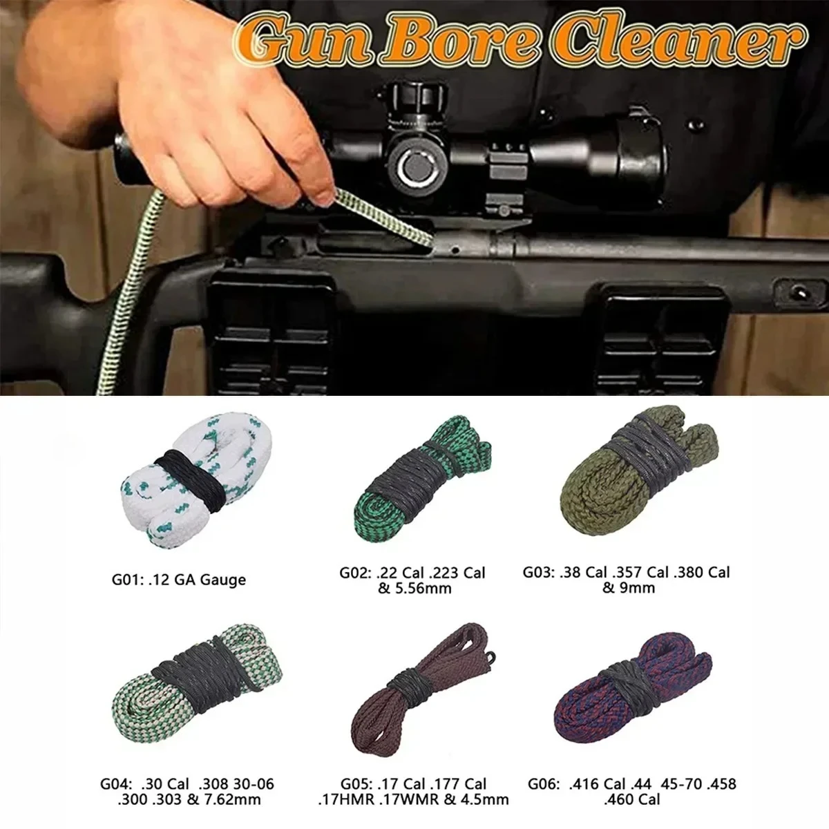 Cuerda táctica para limpieza de armas: cañón y calibre universal - imagen 3