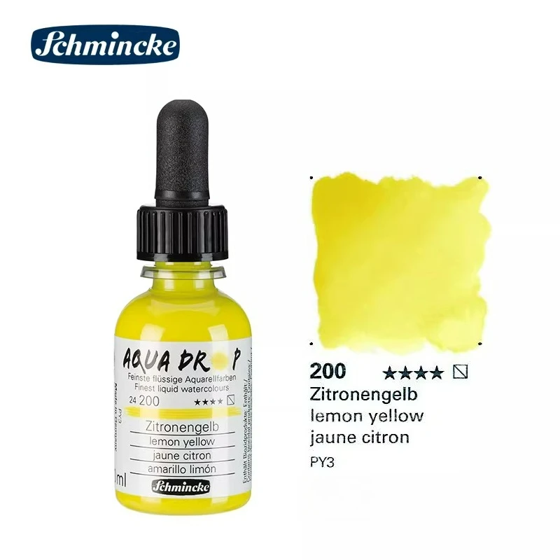 Duitsland Schmincke-AQUA DROP, vloeibare aquarelverf op pigmentbasis, 30 ml pipetfles, voor aquarelverf, stedelijke schetsen, lichtbestendig