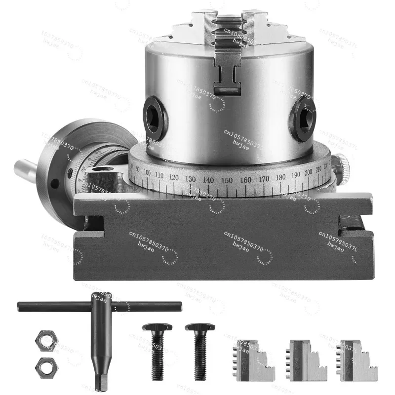 Precision Milling Rotary Table 4''/ 100 Mm, Horizontal Vertical Model with 3-Jaw Chuck Indexing Tools for Milling Machines