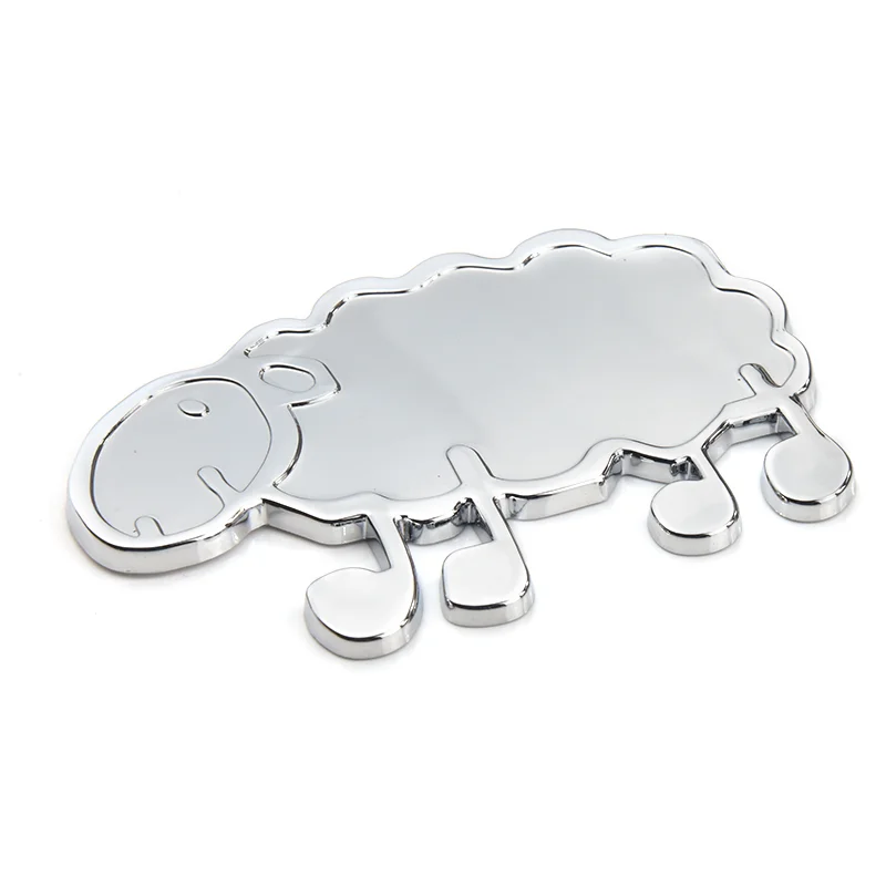 3D Chrome Sheep Car Emblem Badge Sticker- Waterproof Decal for Truck SUV Motorcycle Trunk Hood Decor-Auto Decoration Accessories