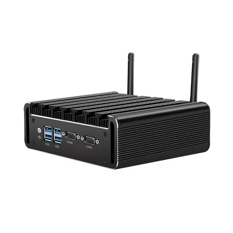 Fanless Mini PC Core i5-4200U 5200U i7-4500U 5500U 2x RS232 COM Dual Lan HD VGA Windows Linux Micro Desktop Office Computer Wifi