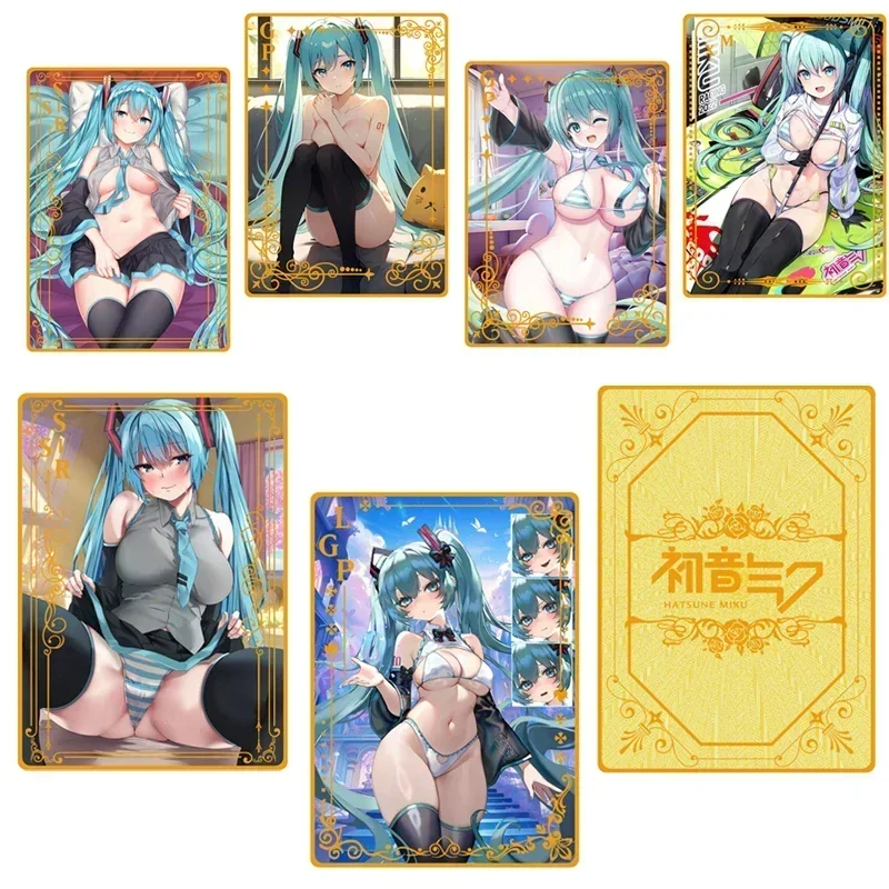 Goddess Story Metal Card All Anime Sexy Swimwear Girl Collection Card Hatsune Miku Rem Girl