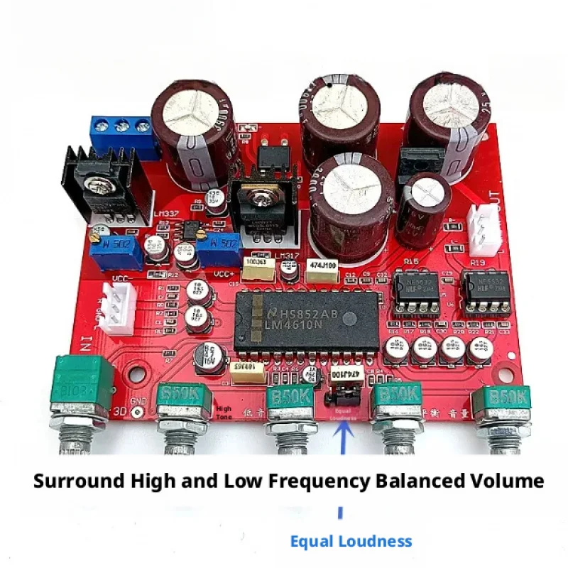

HiFi LM4610N Tone Board Dual OPA2604 Operational Amplifier Preamplifier, Servo Power Supply High-End Audio Preamp Board