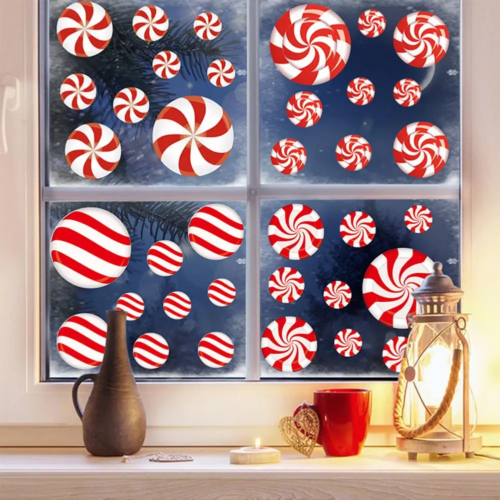 Reusable Holiday Window Decorations Winter Wonderland Christmas Window Stickers 18 Sheets Snowflake Santa Claus Xmas for Home