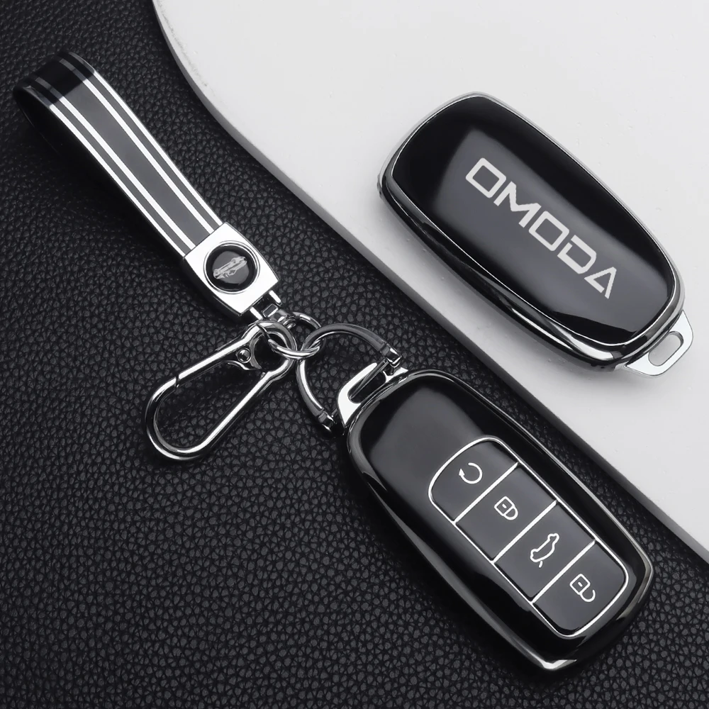 Weiche TPU-Autoschlüsselhülle für Chery Omoda C5 E5 C9 Omoda 5 9 EV PHEV 2024 2025 Fernschlüsselabdeckung Schlüsselanhänger Autozubehör – Detail 3