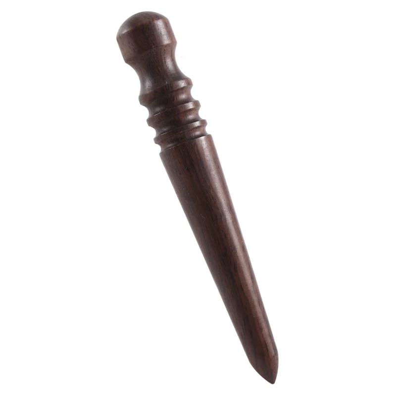 Wooden Leather Burnisher Tool - Tapered Edge Slicker Features 4 Grooves For Burnishing Of Various Leather Thicknesses