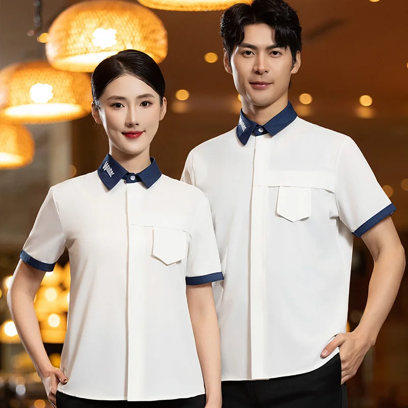 Catering Waiter Work Uniform Short Sleeve Summer Western Restaurant Hot Pot Restaurant Hotel Coffee Shop Hotel Work Uniform Men