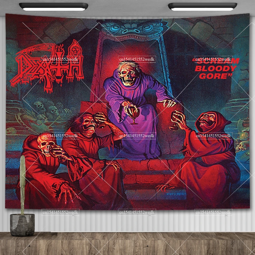 Angles Old Deaths Mental Rock Band Polyester Tapestry Printed Home And Garden Flags Hippie Tapestries For Bedroom Decoration