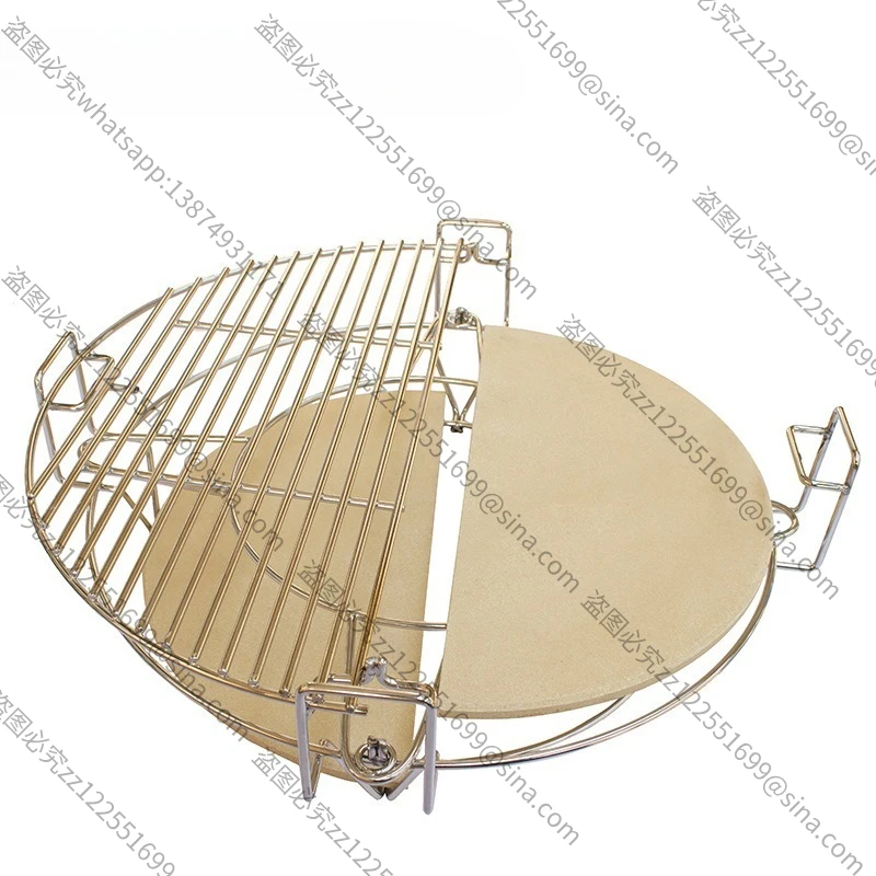 Suitable for Outdoor BBQ Cordierite Pizza Plate Stainless SteelGrill Mesh Ceramic Grill Multi-functional GrillSystem