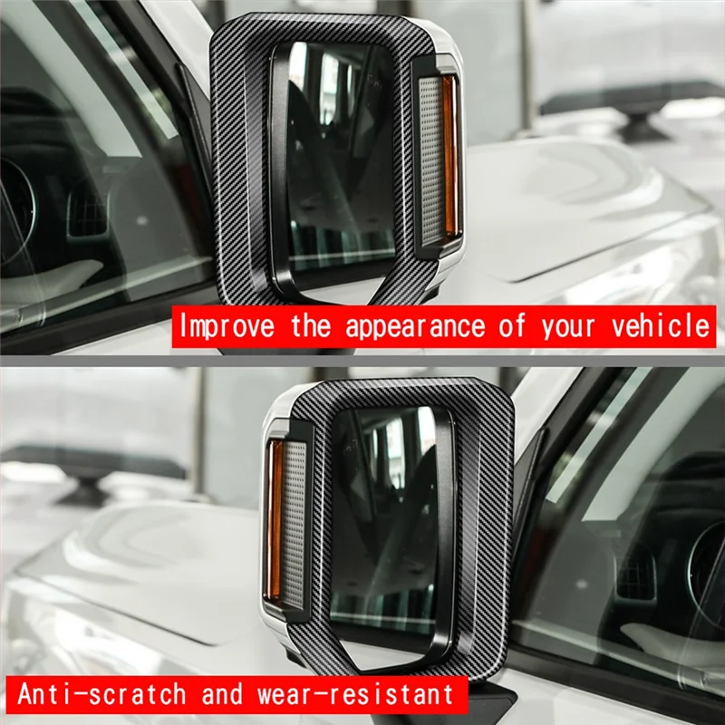 

Car Rearview Mirror Rain Eyebrow For Toyota Prado LC250 2024 Rear View Mirror Cover Trim Sticker Carbon Fiber