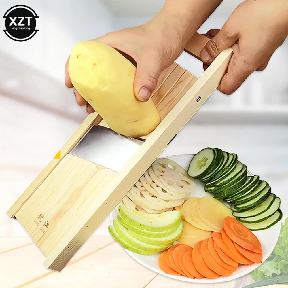 Solid Wood Vegetable Cutter Cabbage Shredder Grid Slicer Potato Grater Kitchen Tool Multi-function Net Chopper Cutter Wave Knife