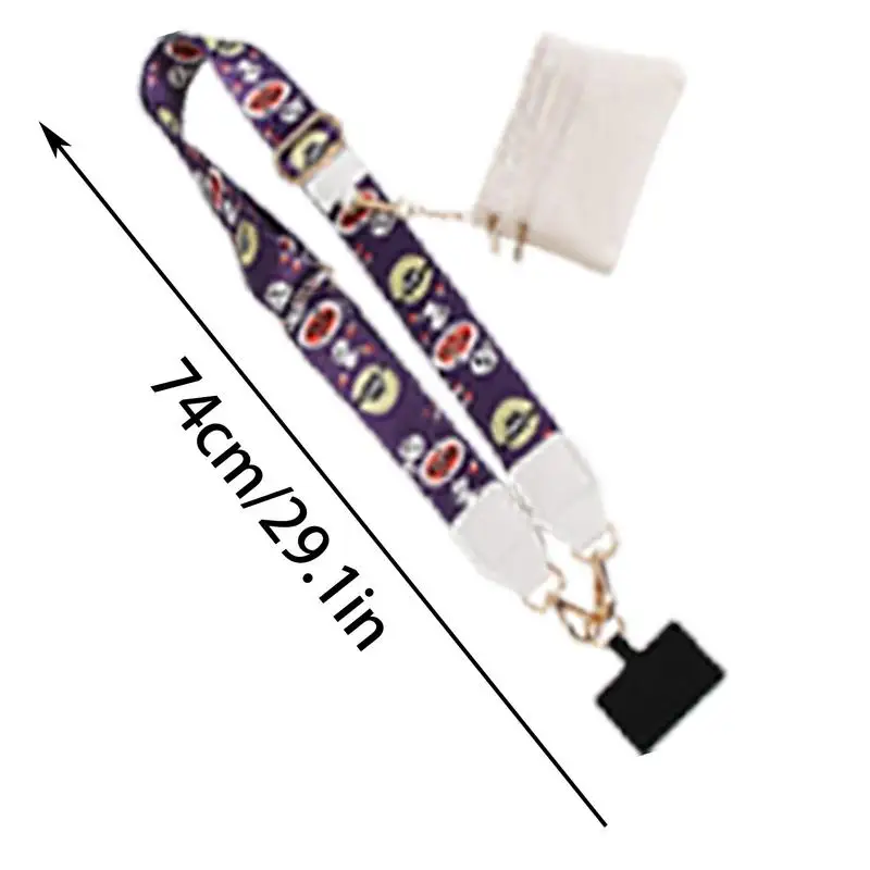 Cinturino per telefono cordino cinturino per collo natalizio con custodia con cerniera Design regolabile decorazione per cordino per viaggi di lavoro ogni giorno