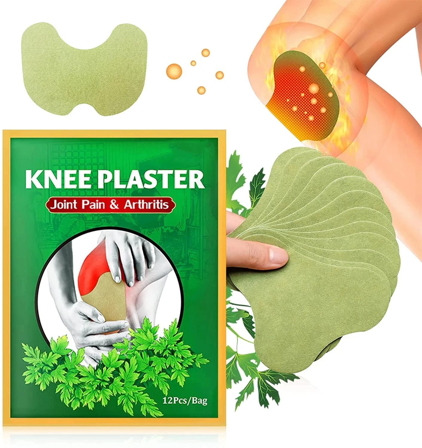 Wormwood Knee Plaster Arthritis Muscle Joint Herbal Rehabilitation Sticker 1/2/3Bag Relieve Stress Help Sleeping Natural Extract