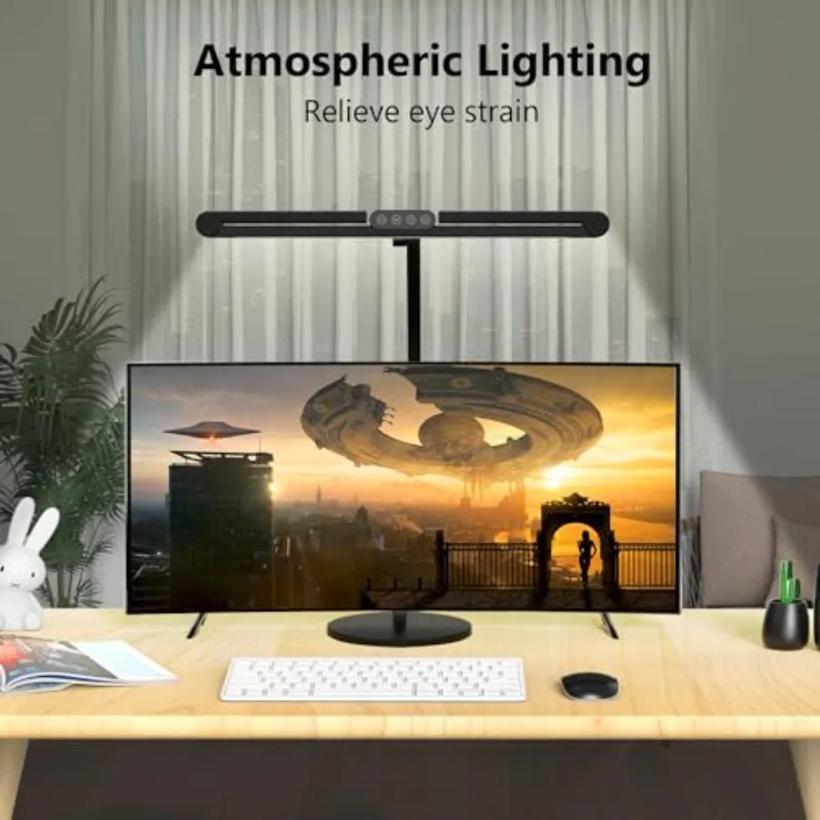 Architect Desk Lamp with Atmosphere Lighting, Adjustable Led Desk Light for Home Office with Base, 24W Bright Auto Dimming Tabl - view 3