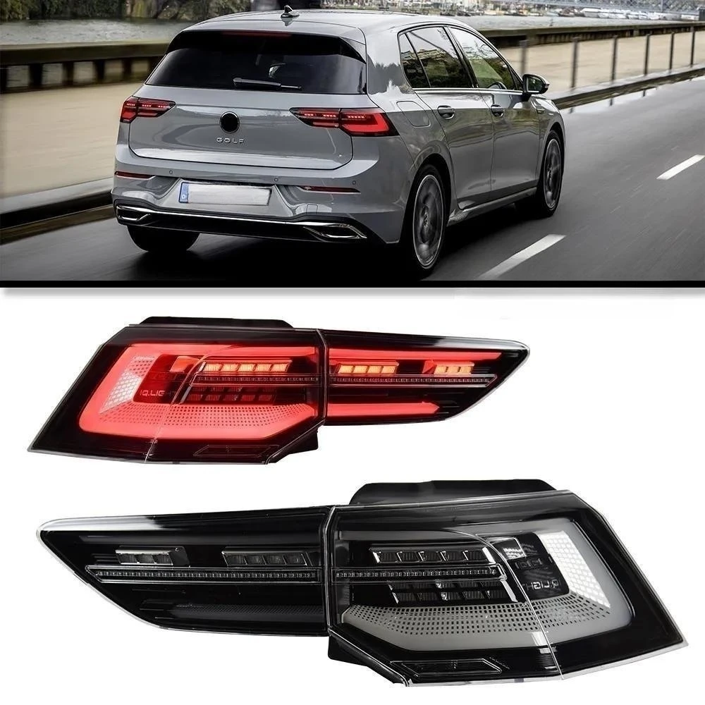 Car Taillights For Golf 8 MK8 Gti 2020-2022 Clear Style Tail Lamp LED DRL Style Running Signal Brake Reversing Parking Facelift