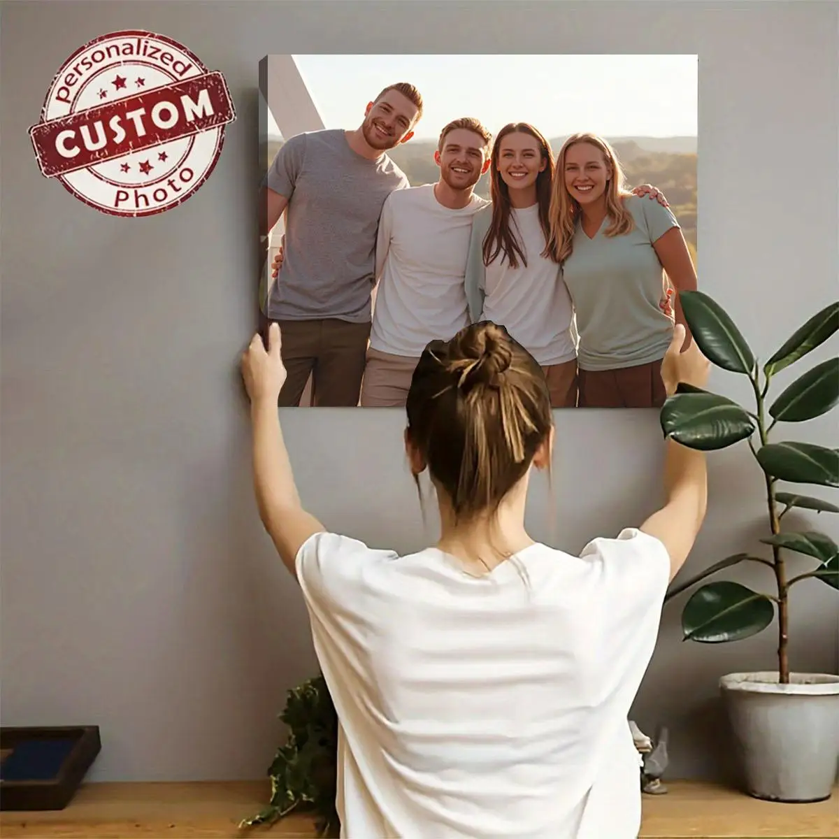 Foto Personal personalizada, pintura en lienzo, marco de cinta, póster, regalo de cumpleaños personalizado, foto artística, foto de boda de mascota, imagen de logotipo de negocio