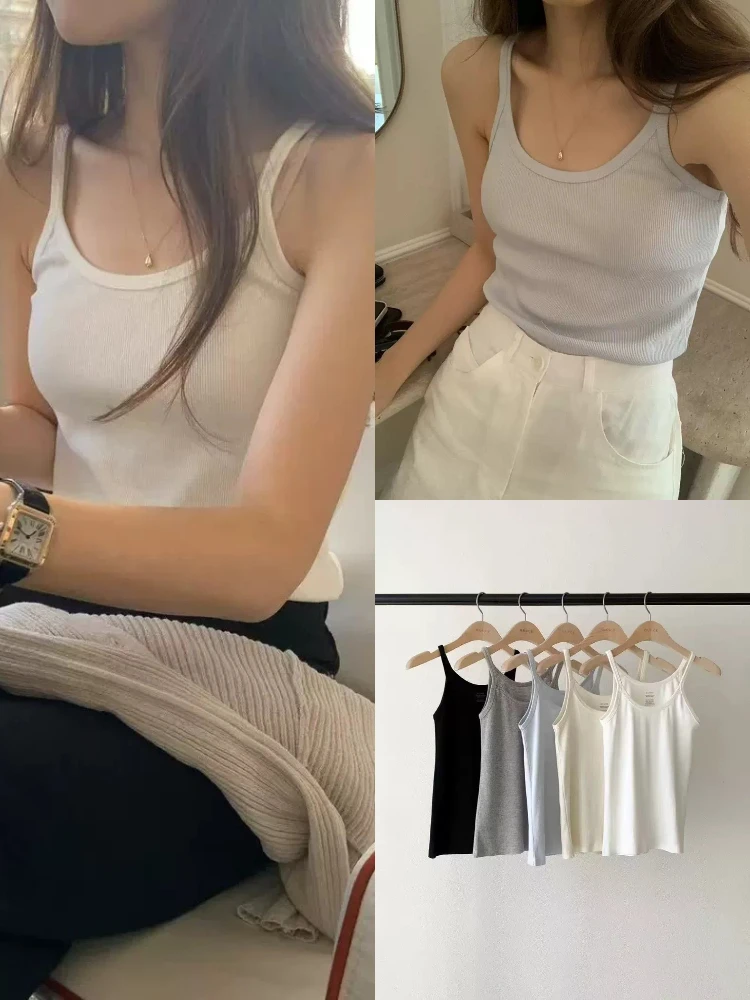 スリムフィット 無地 レディース キャミソール タンクトップ インナー ウェア アウター ウェア ベースシャツ 東大門 OUCE スタイル 通勤 バックレス
