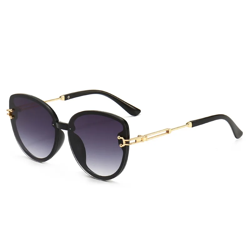 New Fashion Sunglasses Trendy Large Frame Cat Eye Sunglasses Round Face Internet Celebrity Same Style Sunglasses 6066