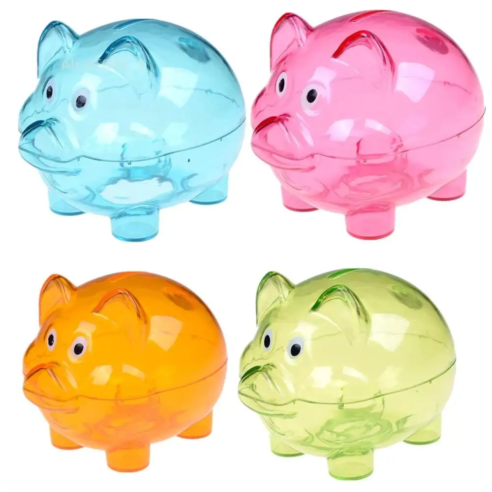 Gift Pig Shape Piggy Bank Transparent Reusable Money Box Money Storage Bank for Helps The Habit of Saving