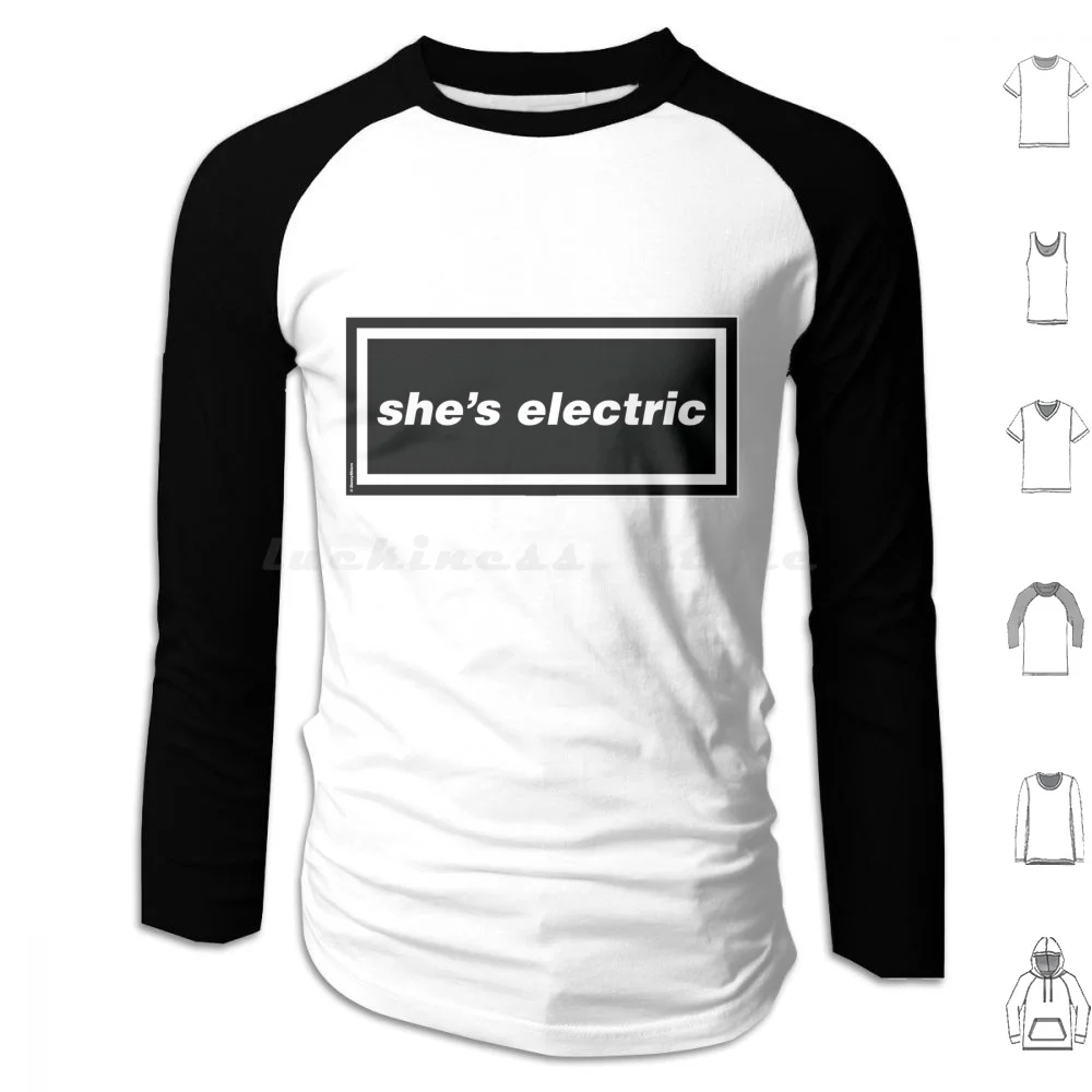 She's Electric-Gallagher 90s Band Artwork Hoodie cotton Long Sleeve Liam Gallagher Noel Gallagher Wonderwall Live