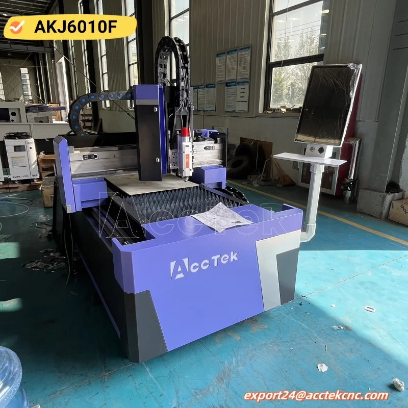 Taglierina per metallo laser a fibra di vendita calda per piccole imprese 6010 600 * 1000mm Mini macchina da taglio laser a fibra CNC per metallo in acciaio