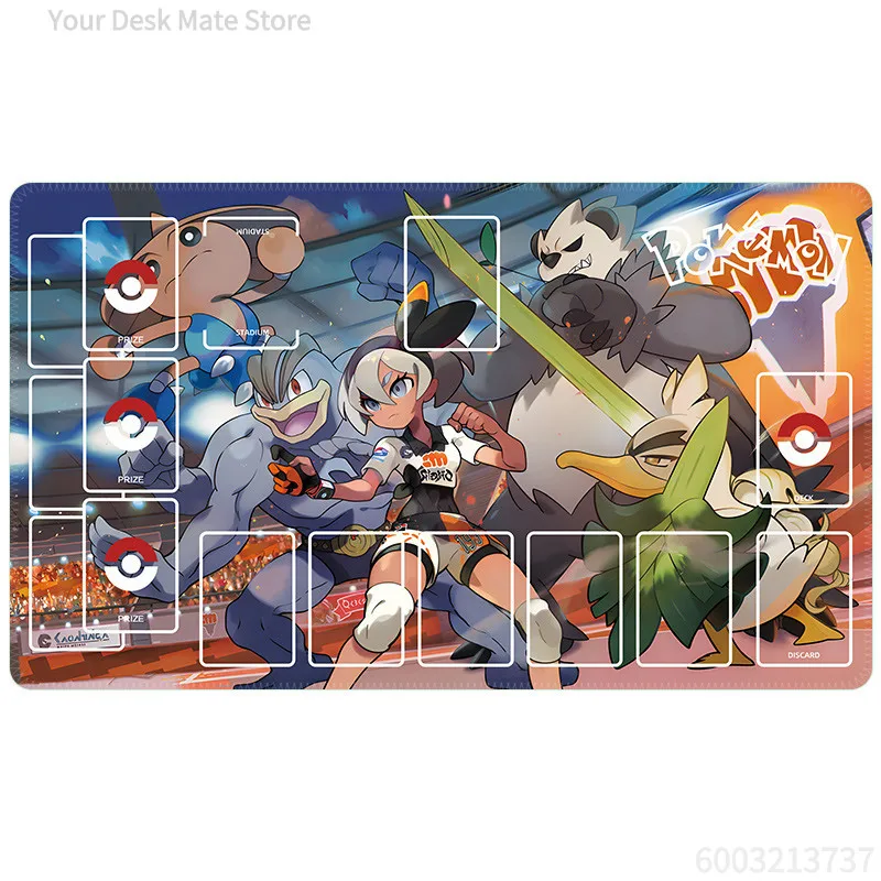 Pokemon Trading Card Game Playmat Printed Zones Non Slip Rubber PTCG Table Mat Bea Gengar Leafeon Pikachu Card Game Mouse Pad
