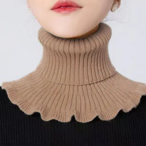 Women's Fall/Winter Warm Neck Guard Decoration Elastic Ruffled Fake Collar Scarf